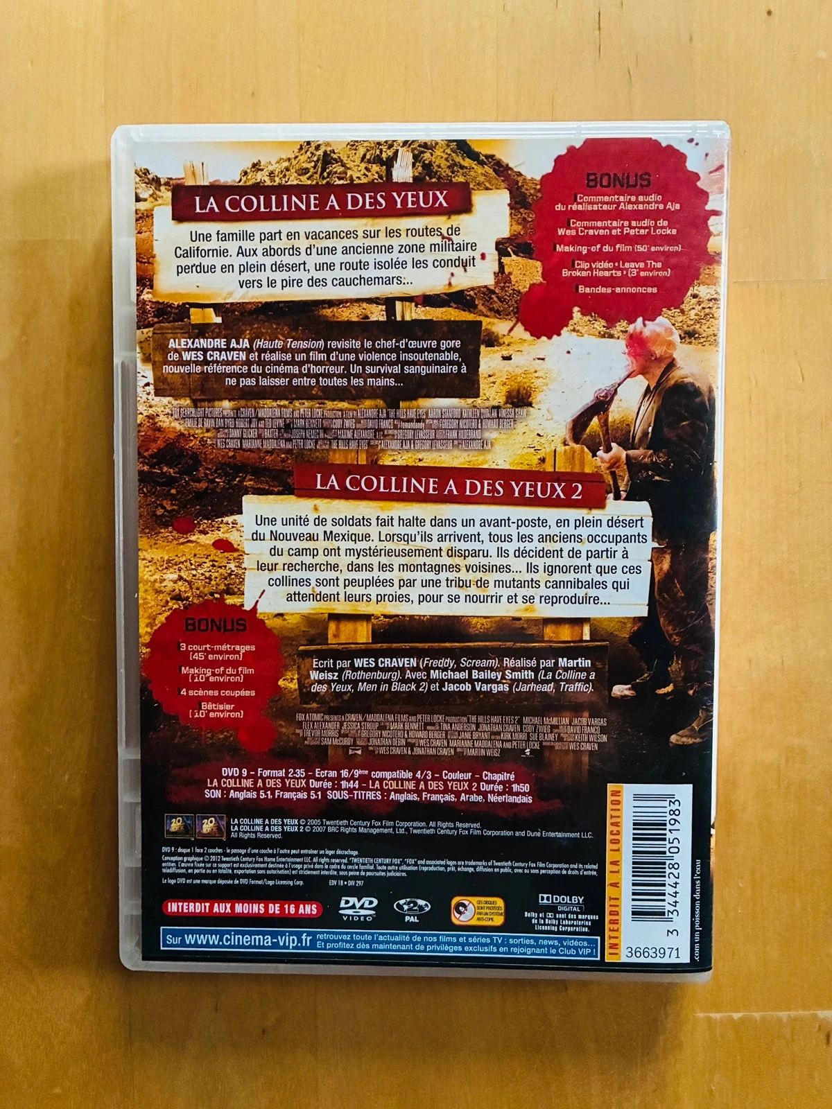 DVD combo La colline a des yeux 1 et 2. – photo 3